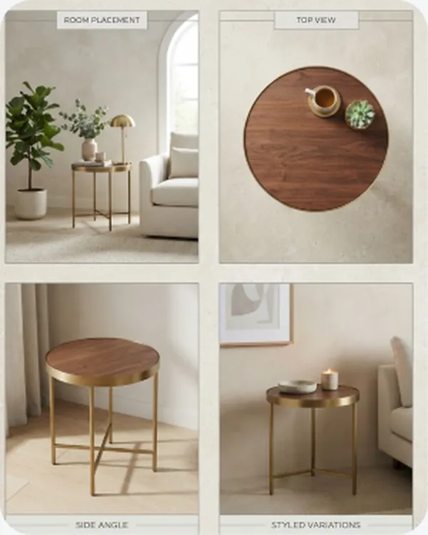 Side tables shown in four finishes